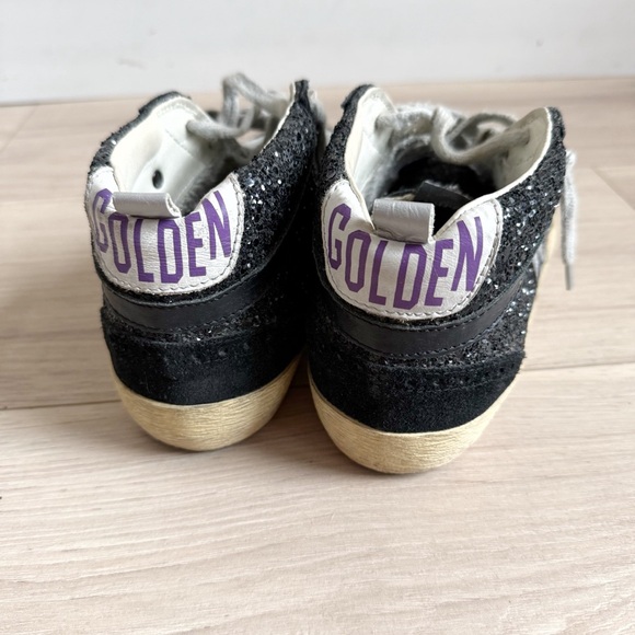 Authentic Golden Goose Mid Stars with Black Glitter Accents Size 37 - Picture 3 of 12